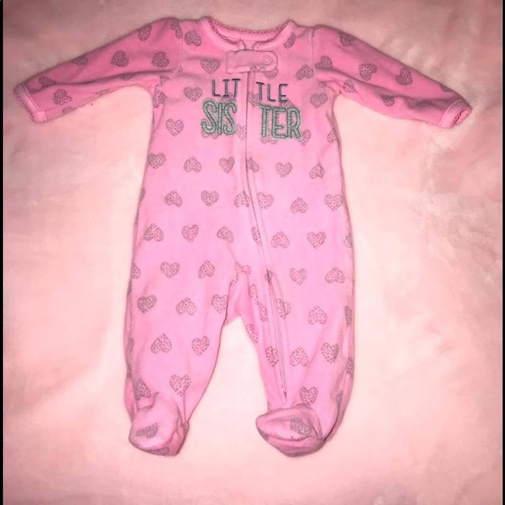 Baby girl fleece sleeper